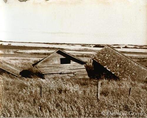 Printing Out Paper Print from a falling barn in Alberta, Canada